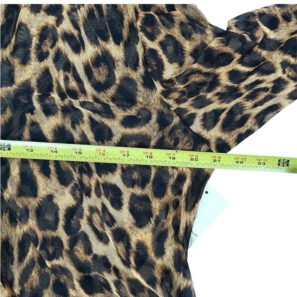 NWT Rae Republic Leopard Print Open Front Cardigan Women’s Size Large - Picture 4 of 8
